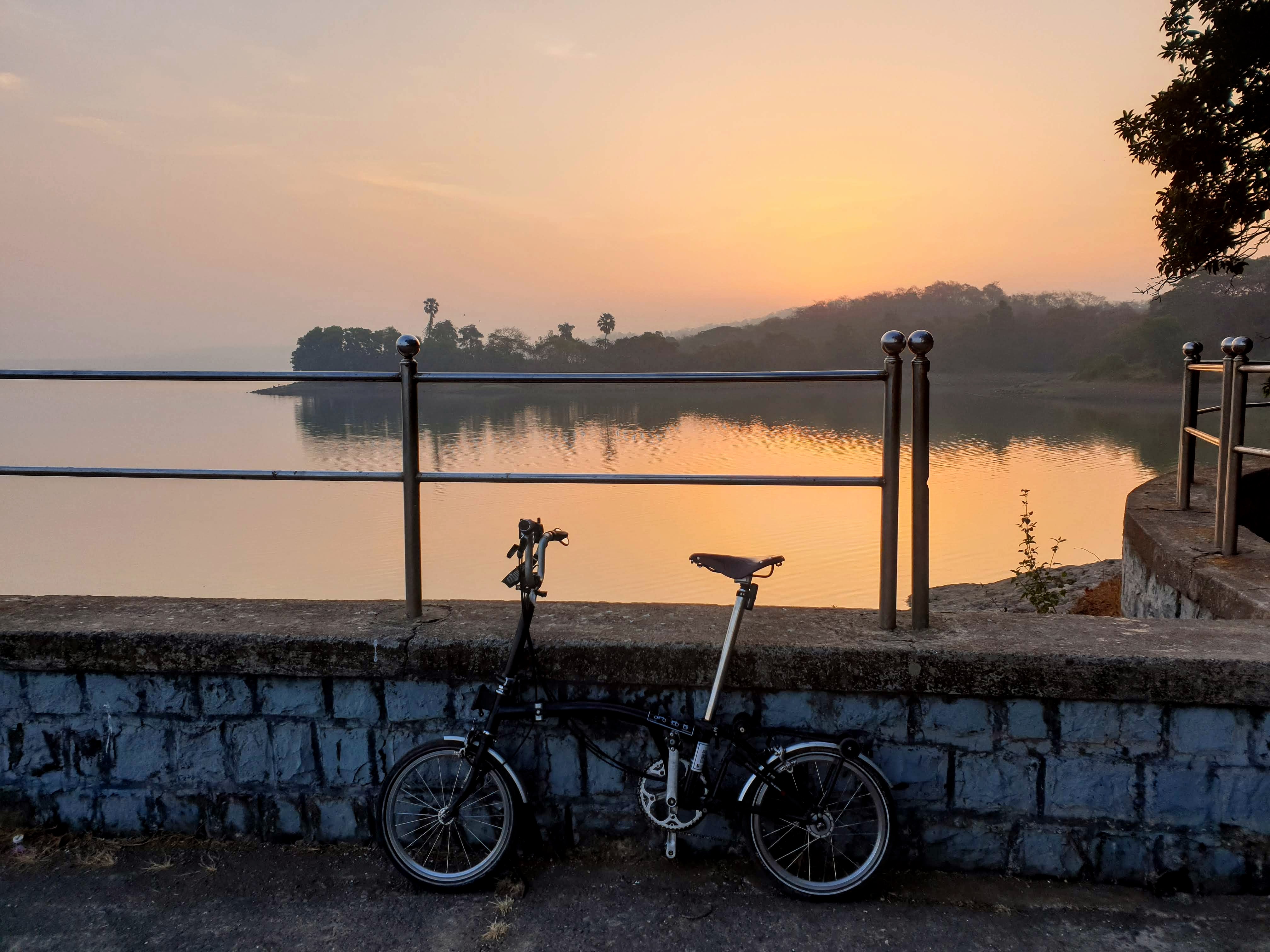 Cycling to Vihar Lake